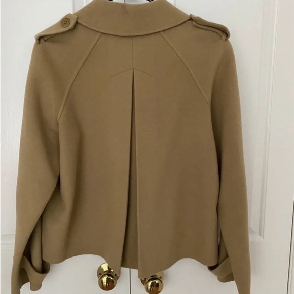Talbots Cropped Spring/Fall Lightweight Wool Jacket/Coat Medium Tan sz 10 - Picture 2 of 4